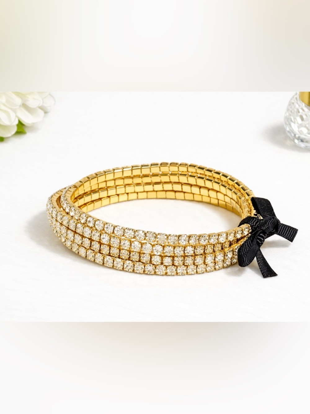 J. Crew Crystal Stretch Bracelets Set of 5 NWT